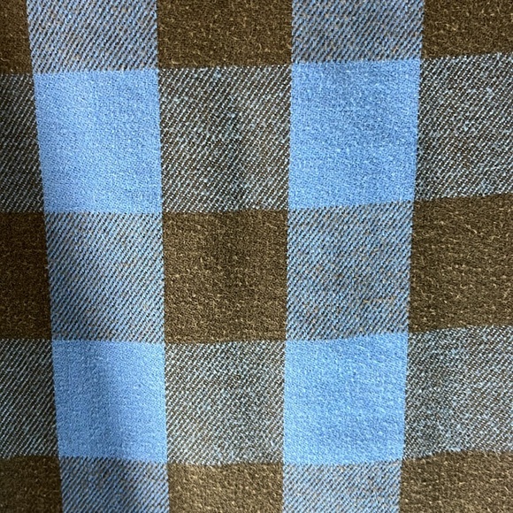 Kittery Trading Post Vintage Flannel Shirt blue black plaid USA grunge - Picture 8 of 11